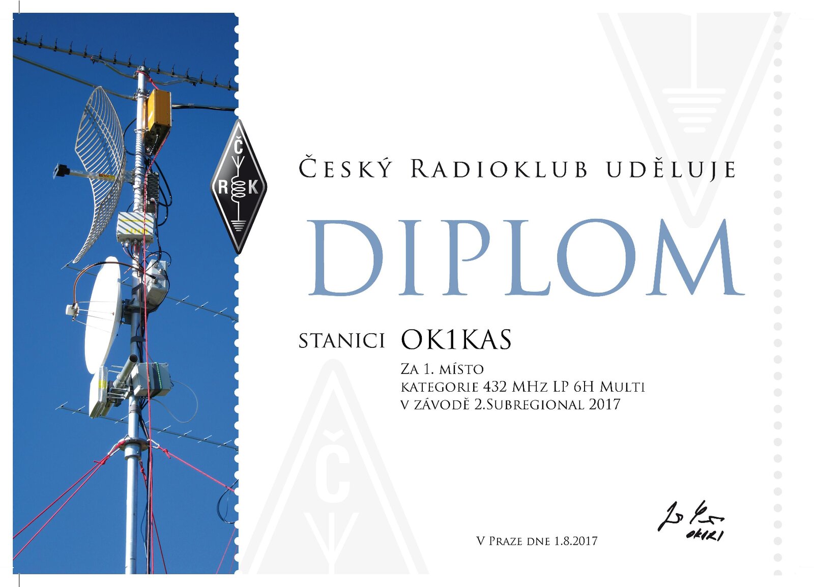 2017 OK1KAS II. subreg 432 MHz 6hod LP multi