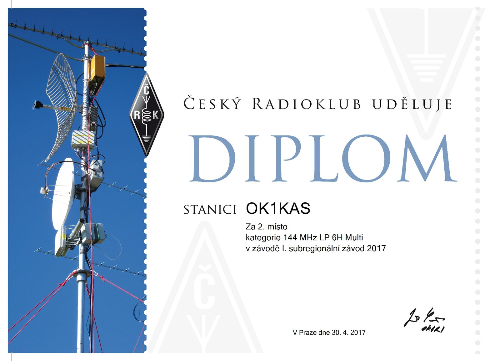 2017 OK1KAS I. subreg 6hod. 144 MHz LP multi