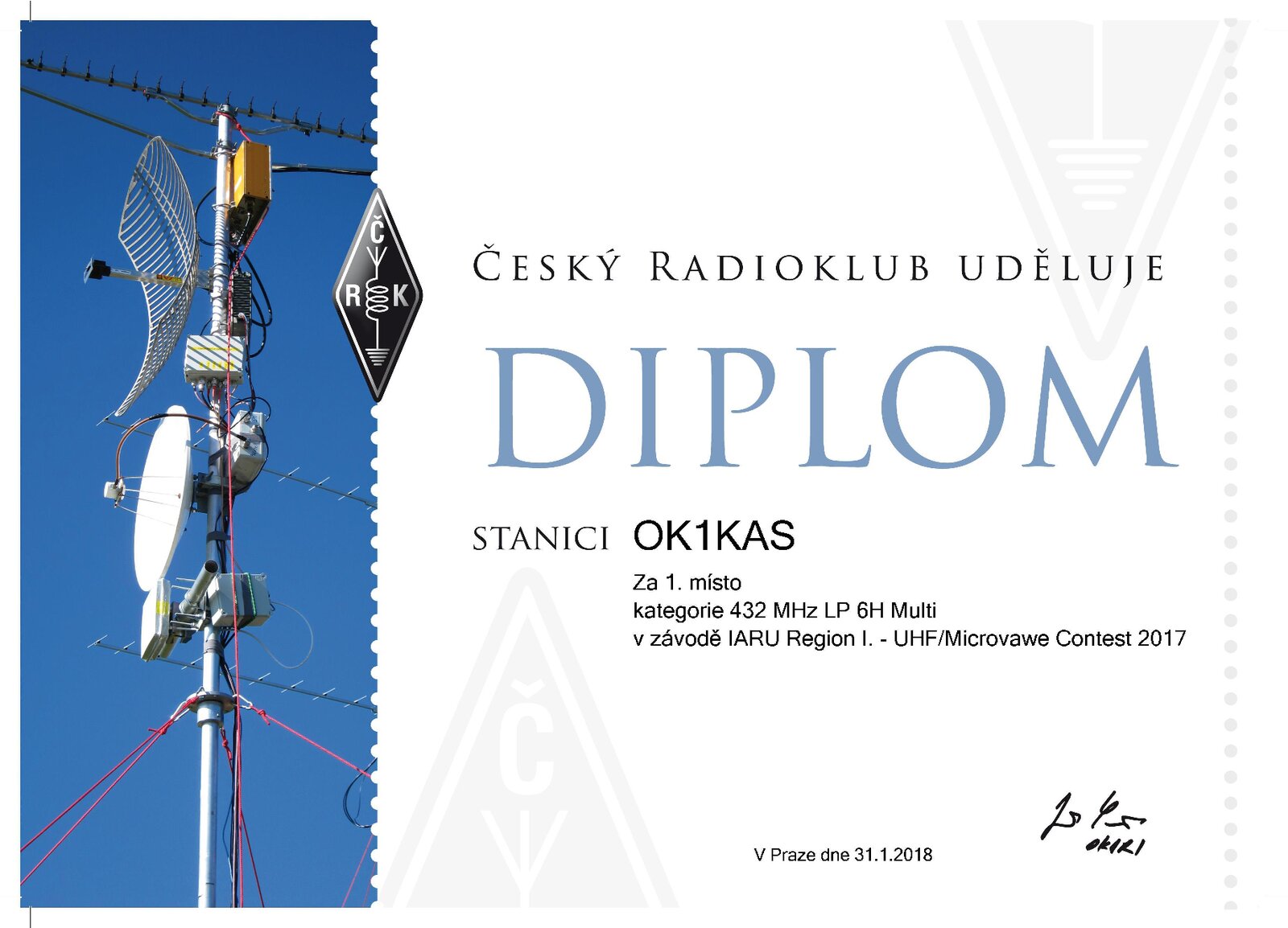 2017 OK1KAS UHF 432 MHz 6hod LP multi
