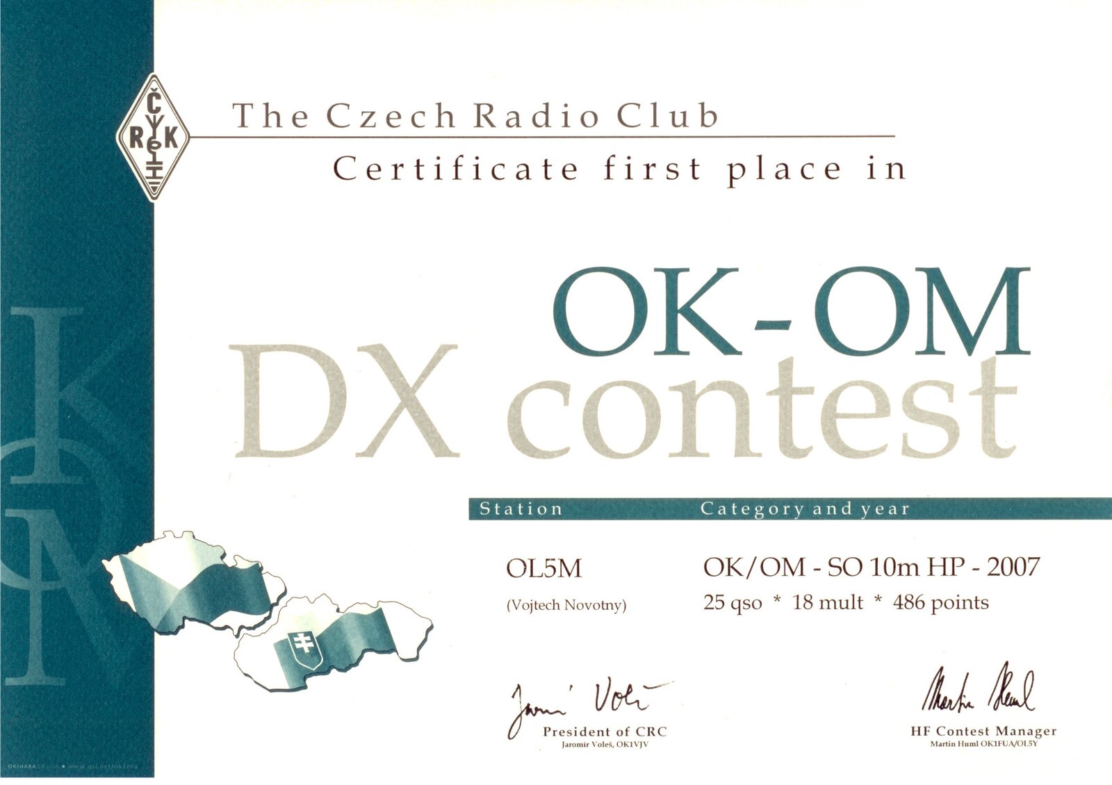 2007 OK-OM DX Contest